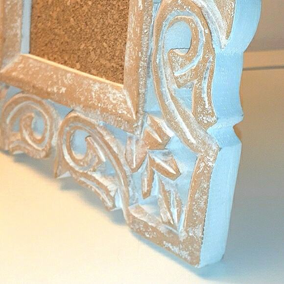 Carved White Wood Picture Frame Desk Mini Bulletin Board Push Pins Office Home - Picture 2 of 8